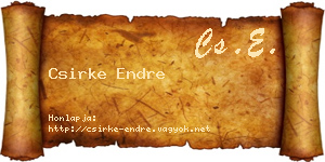 Csirke Endre névjegykártya