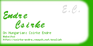 endre csirke business card